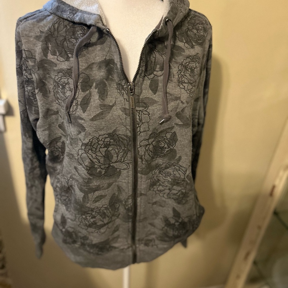 Eddie Bauer Gray Floral Utility Jacket